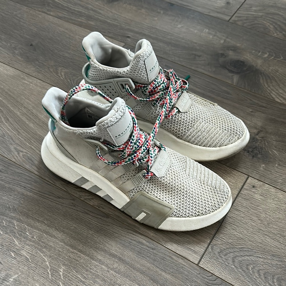 Adidas Gray Athletic Shoes with Chunky Silhouette and Knit Upper